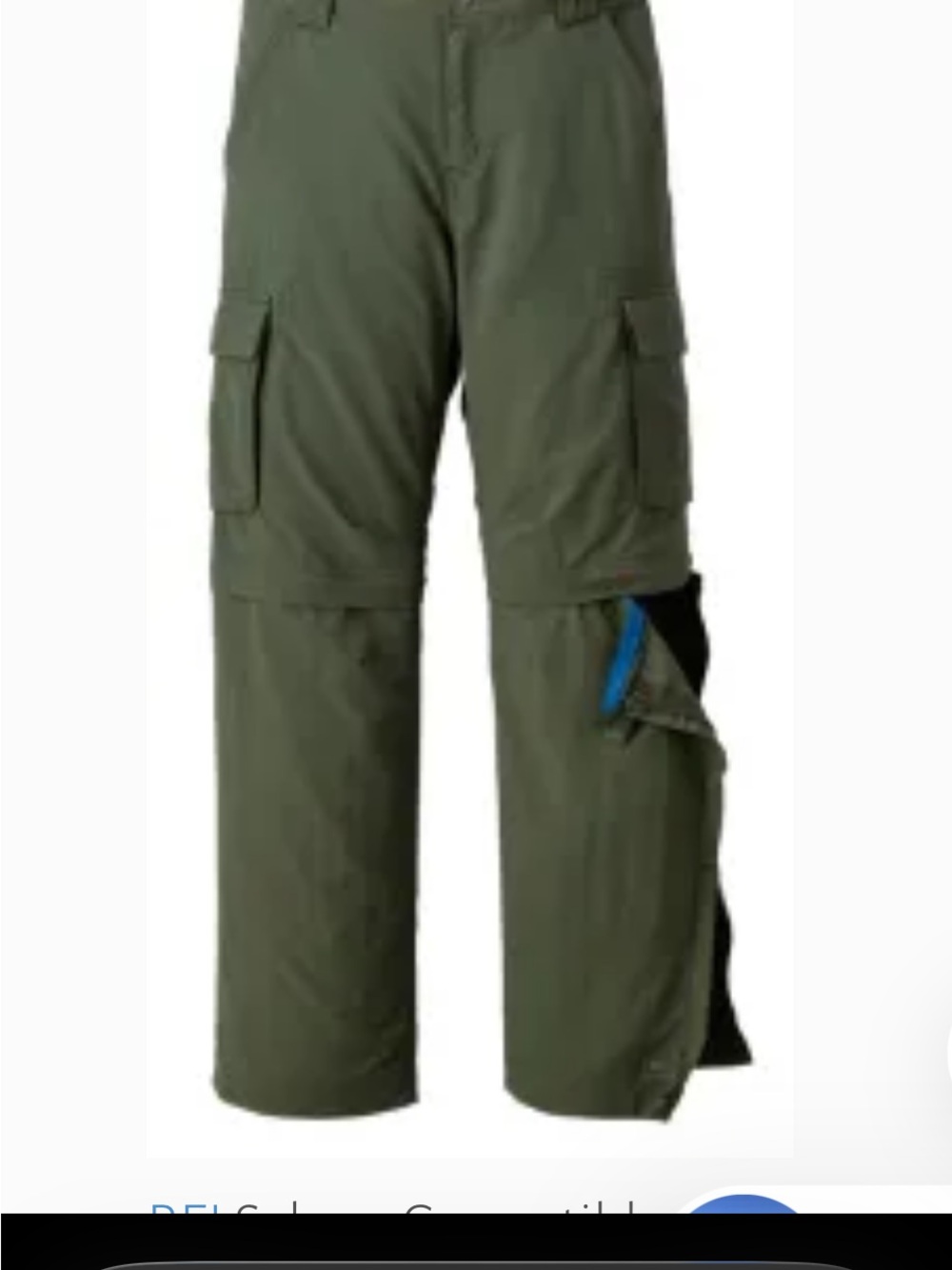 REI Olive Green Convertible Cargo Pants Sahara hiking size 10–12